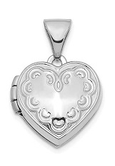gorgeous white gold decorated heart baby charm    